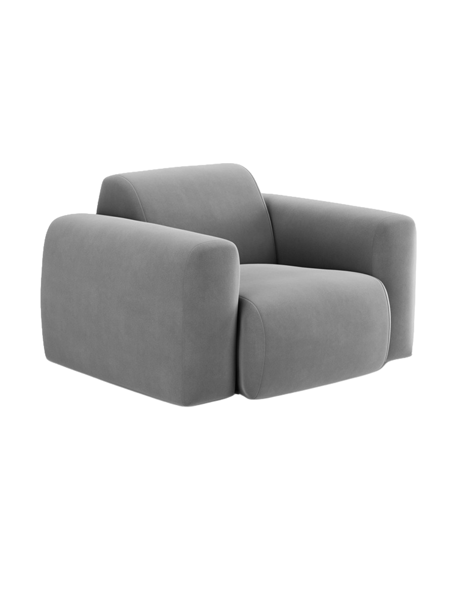 
Design Sessel „Nolio“ - Samt Hellgrau