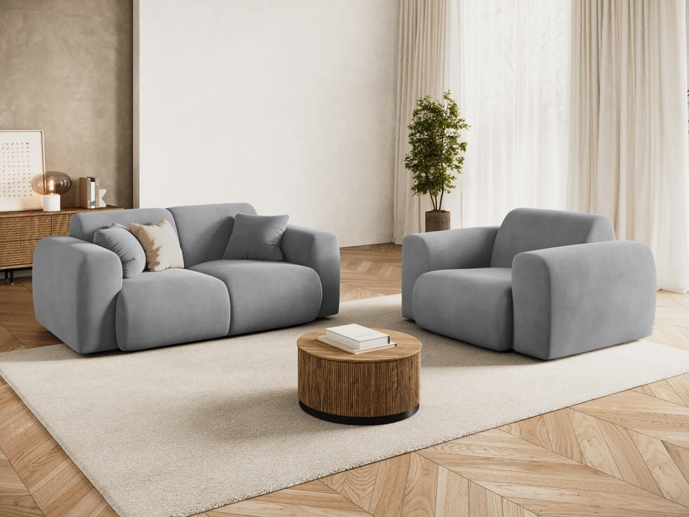 
Design Sessel „Nolio“ - Samt Hellgrau