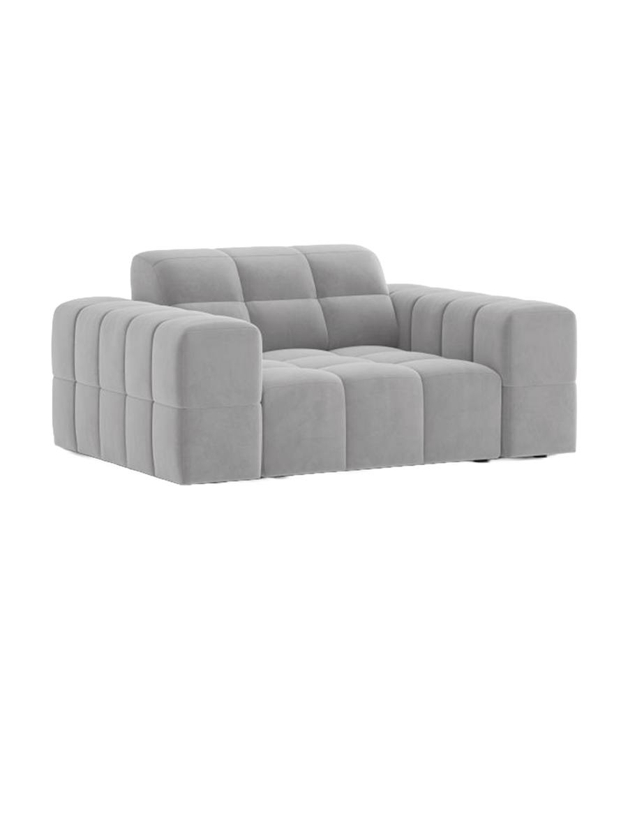 
Designer Armchair "Chicago" - Velvet Silver