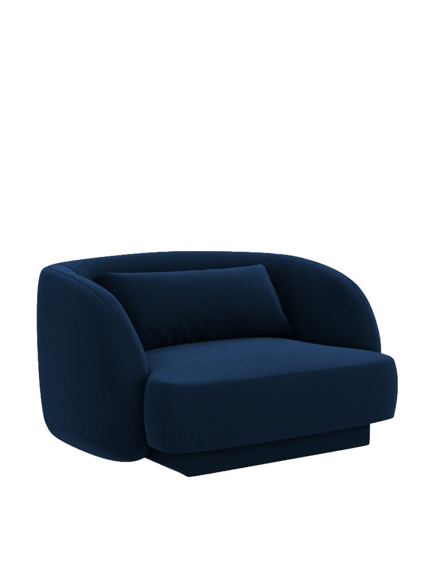 
"Tulum" Designer Armchair - Velvet Royal Blue