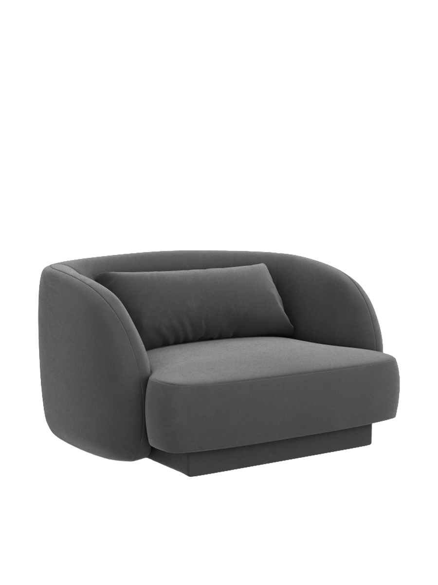 
"Tulum" Designer Armchair - Velvet Grey