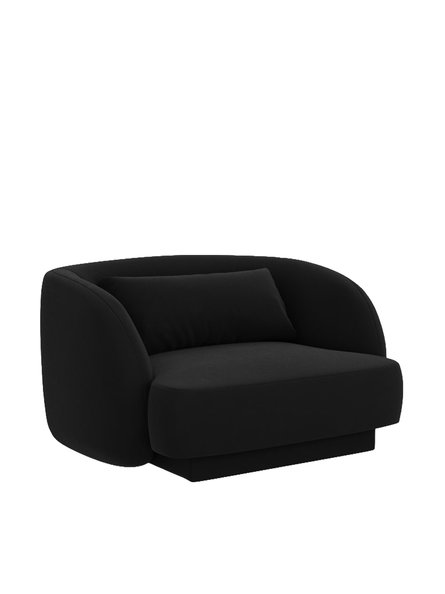 
"Tulum" Designer Armchair - Velvet Black