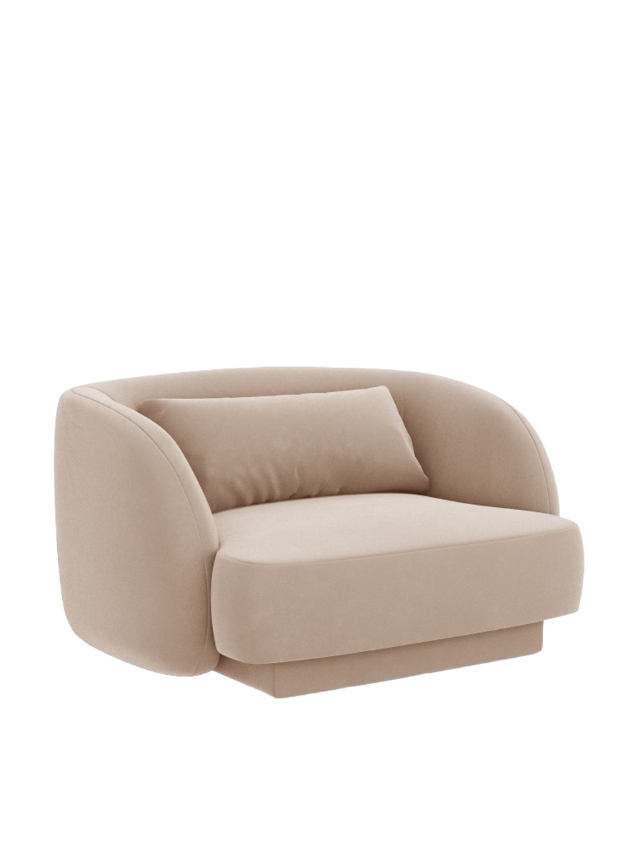 
"Tulum" Designer Armchair - Velvet Beige