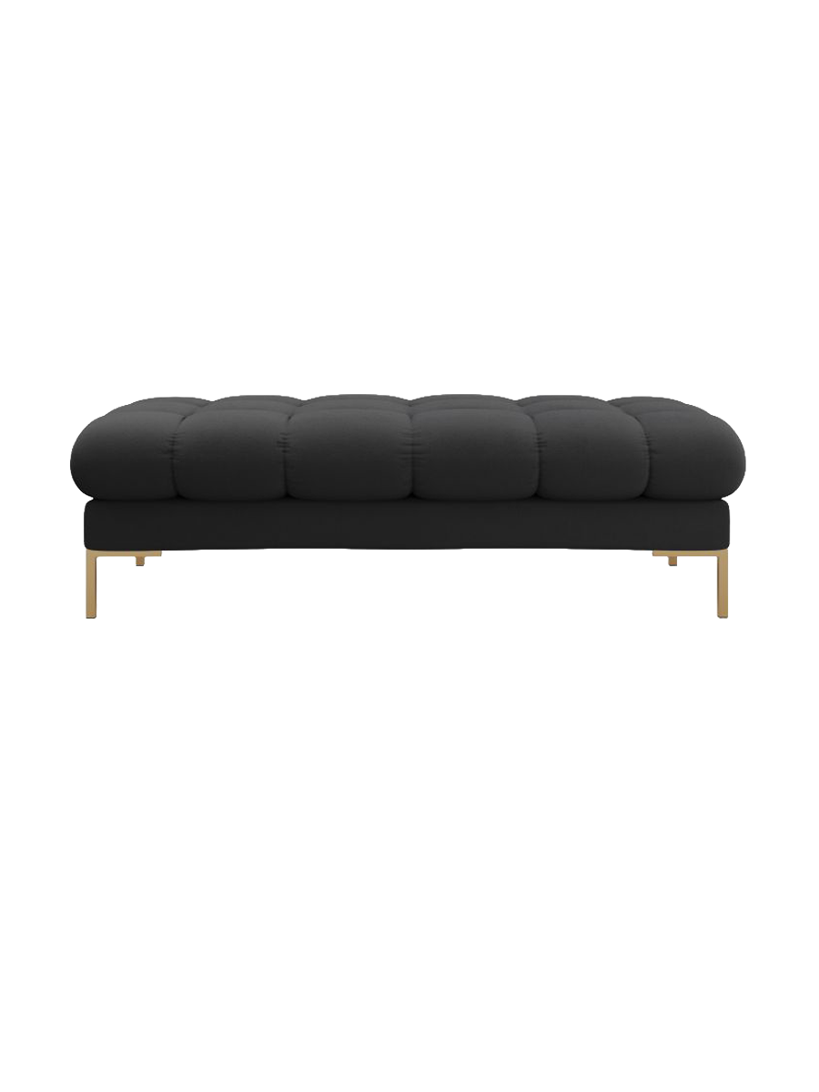 
Grand pouf design « Bali » - Tissu structurel gris foncé / Or