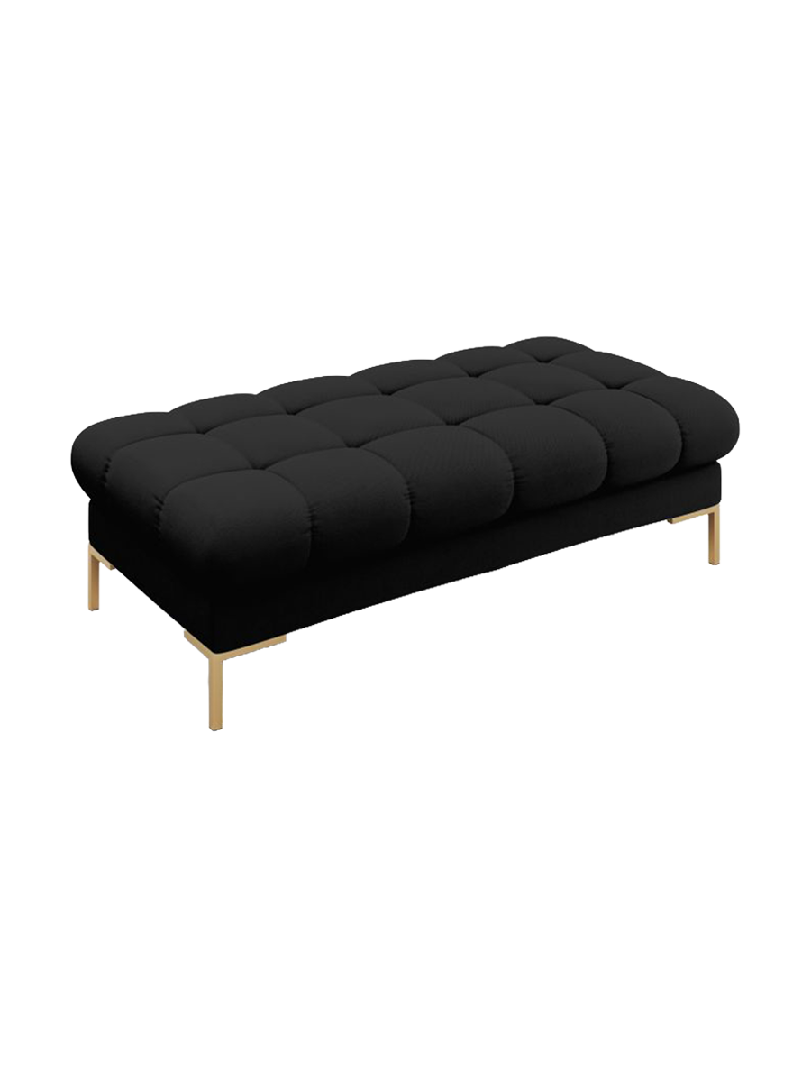 
Grand pouf design « Bali » - Tissu structurel noir / Or