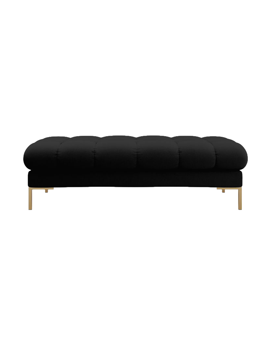 
Grand pouf design « Bali » - Tissu structurel noir / Or