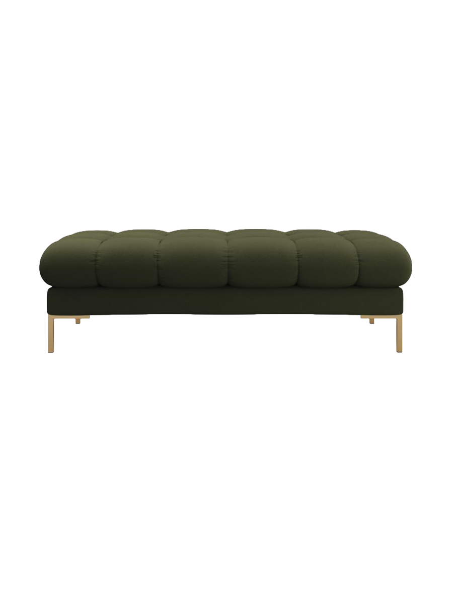 
Grand pouf design « Bali » - Tissu structuré vert / Or