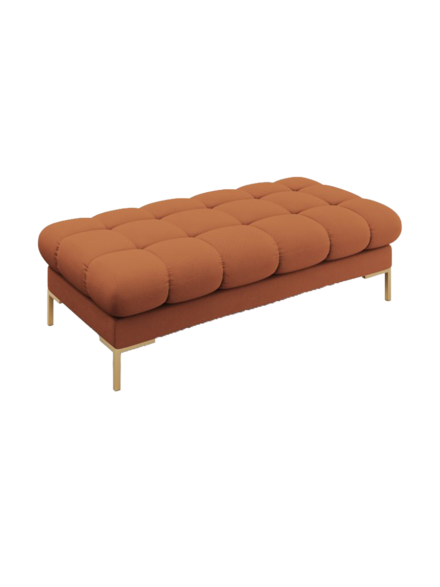 
Grand pouf design « Bali » - Tissu structuré Brick / Or