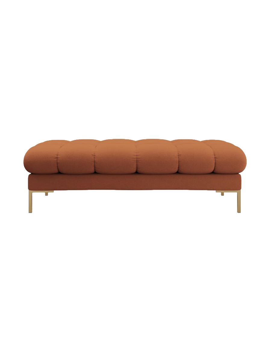 
Grand pouf design « Bali » - Tissu structuré Brick / Or