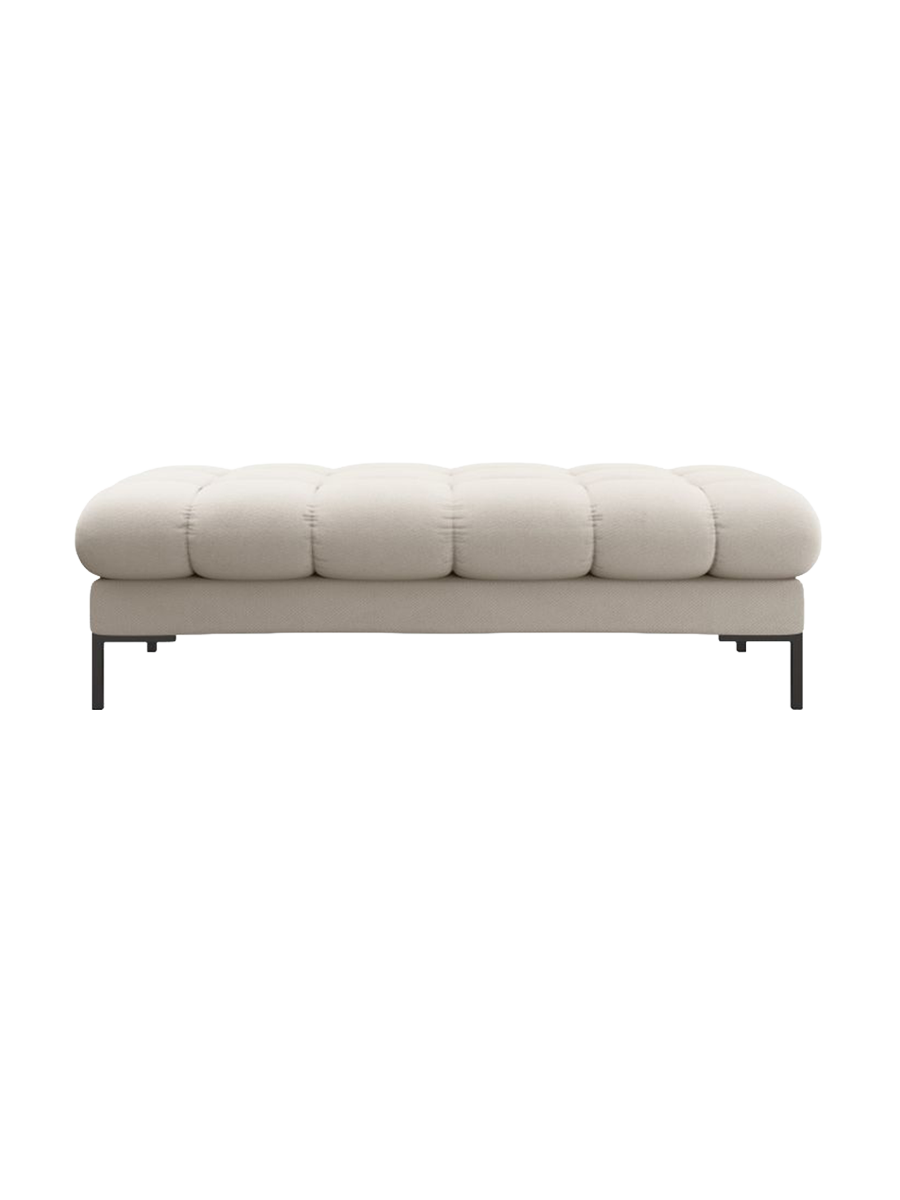 
Grand pouf design « Bali » - Tissu texturé beige / Noir