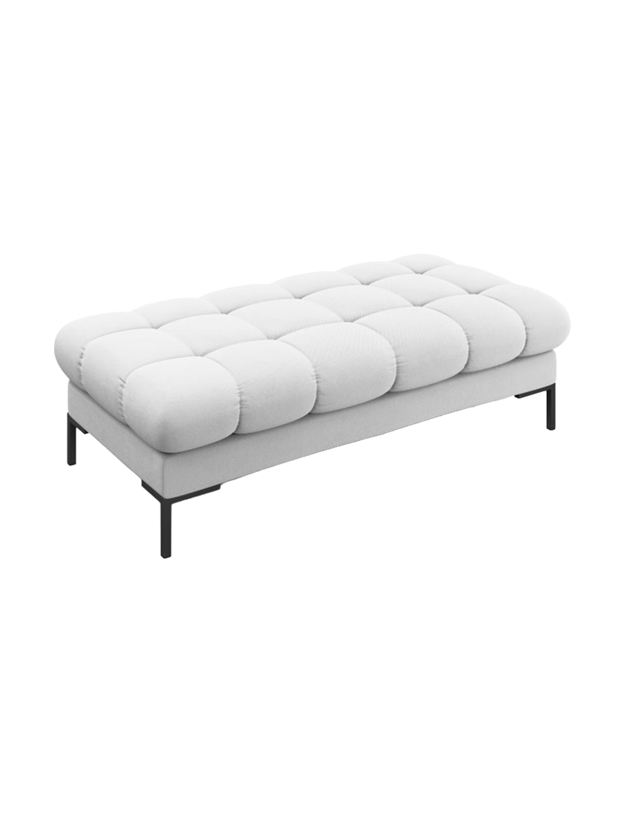 
Grand pouf design « Bali » - Tissu structuré gris clair / Noir