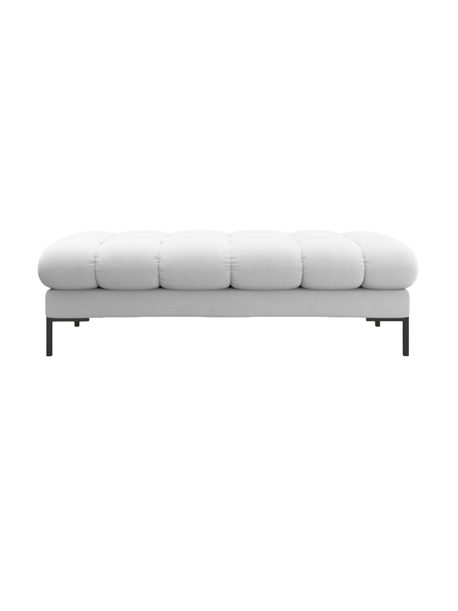 
Grand pouf design « Bali » - Tissu structuré gris clair / Noir