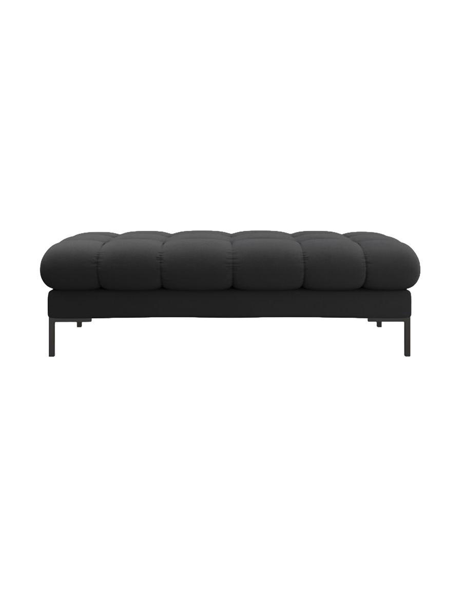 
Grand pouf design « Bali » - Tissu structurel gris foncé / Noir