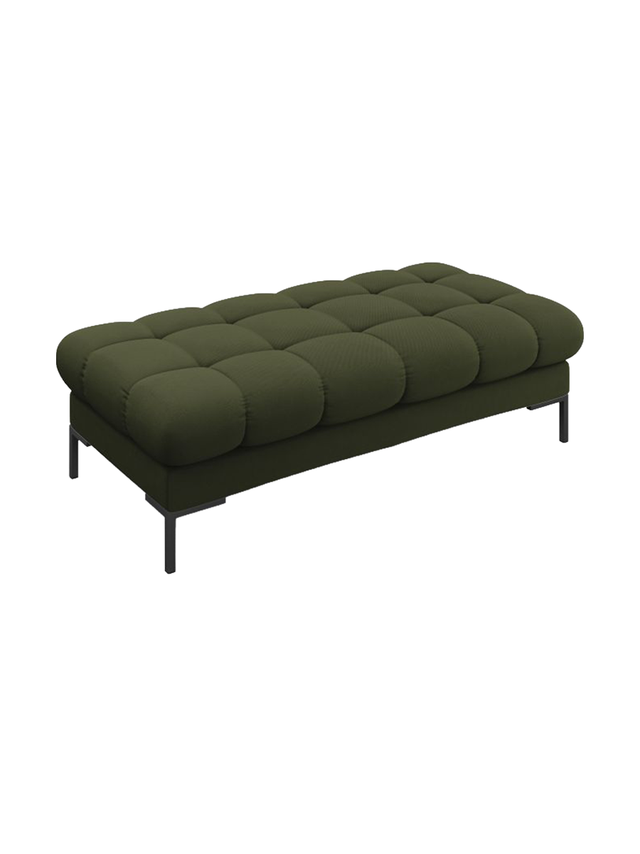 
Grand pouf design « Bali » - Tissu structuré vert / Noir