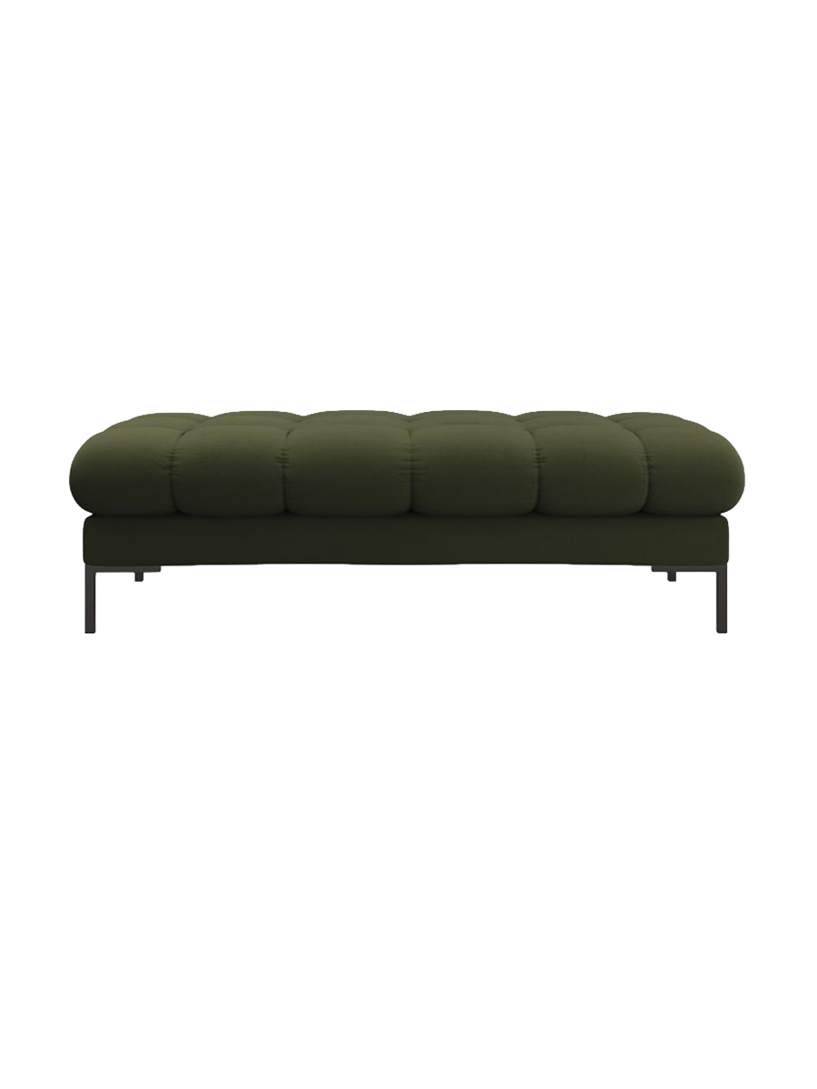 
Grand pouf design « Bali » - Tissu structuré vert / Noir