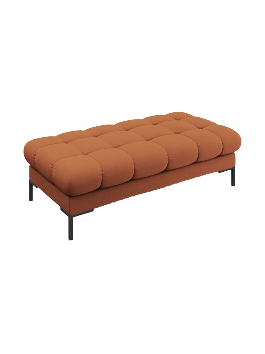 
Grand pouf design « Bali » - Tissu structuré Brick / Noir