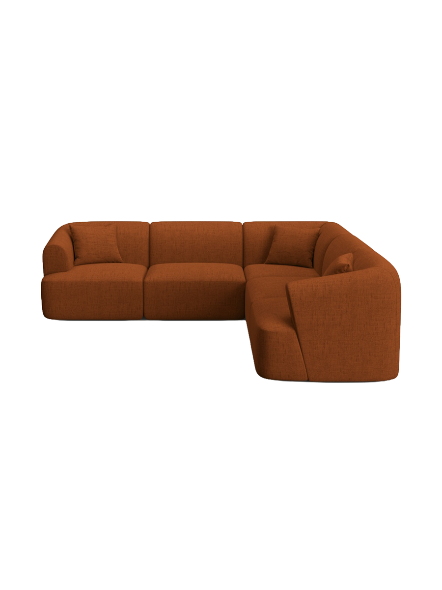 
6-Seater Designer Corner Sofa "Campi" - Upholstery fabric Brick