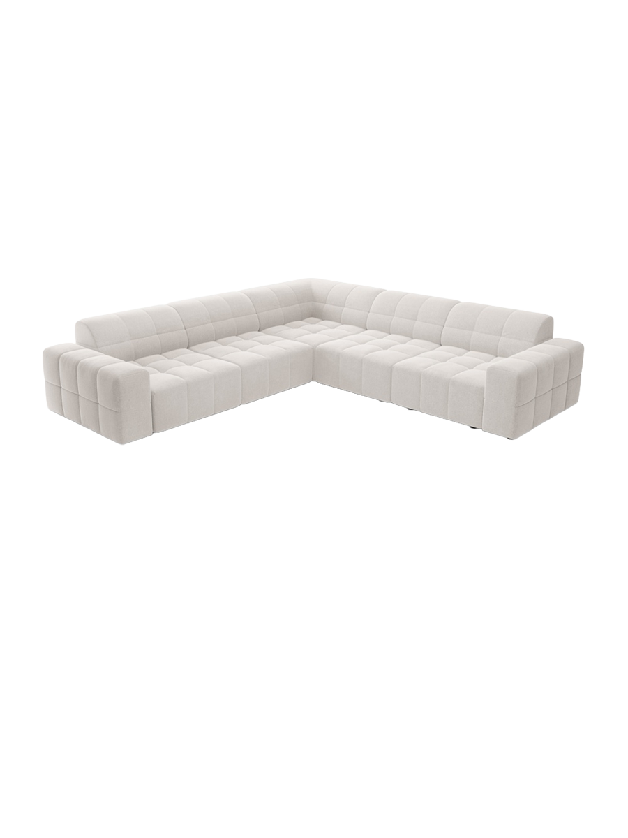 
4-Seater Designer Corner Sofa "Chicago" - Chenille Light Grey