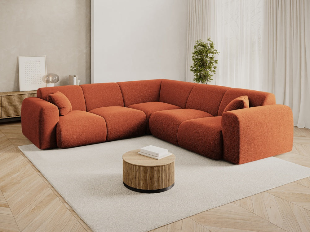 
5-Sitzer Design Ecksofa „Nolio“ - Chenille Terracotta