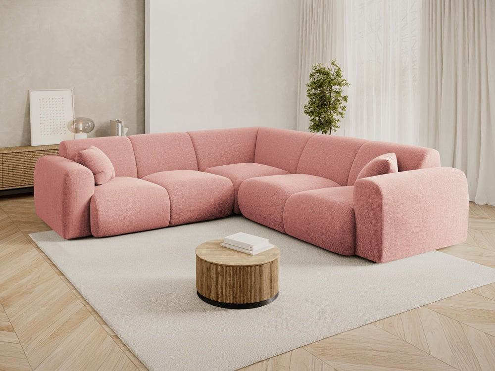 
5-Sitzer Design Ecksofa „Nolio“ - Chenille Rosa