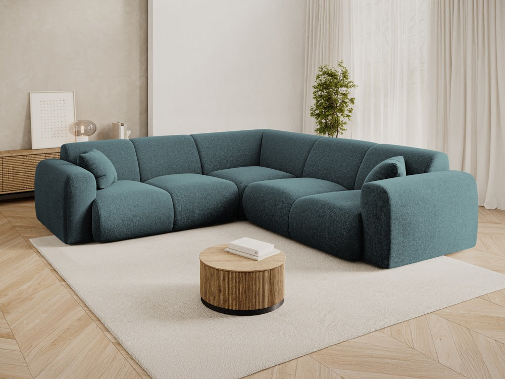 
5-Sitzer Design Ecksofa „Nolio“ - Chenille Petrol
