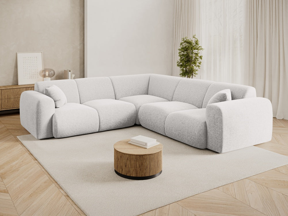 
5-Sitzer Design Ecksofa „Nolio“ - Chenille Hellgrau