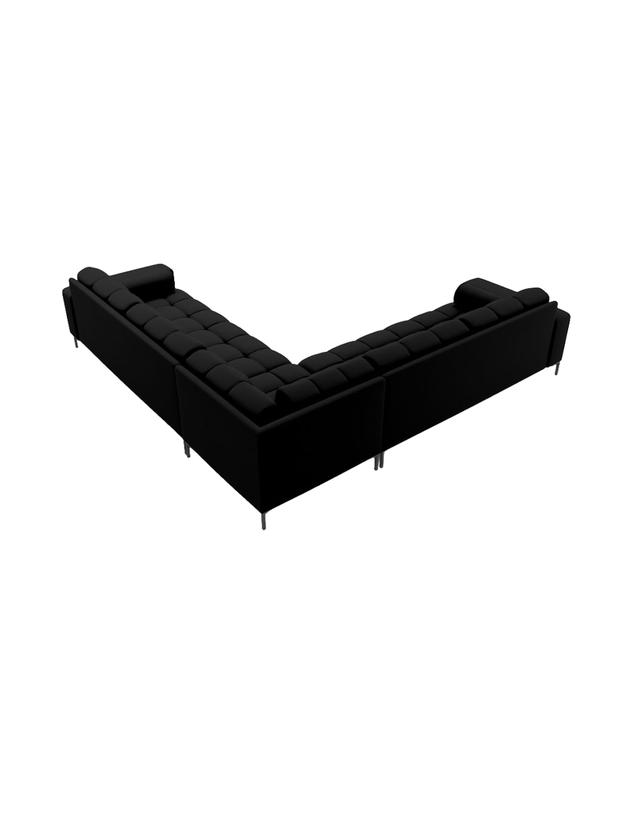 
6-Sitzer Design Ecksofa „Bali“ - Strukturstoff Schwarz / Schwarz