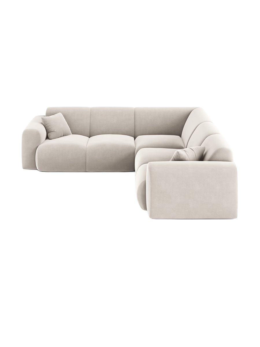 
5-Sitzer Design Ecksofa „Nolio“ - Samt Beige hell
