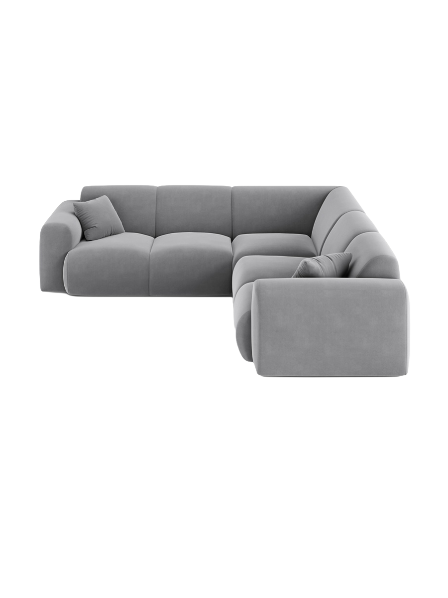 
5-Sitzer Design Ecksofa „Nolio“ - Samt Hellgrau