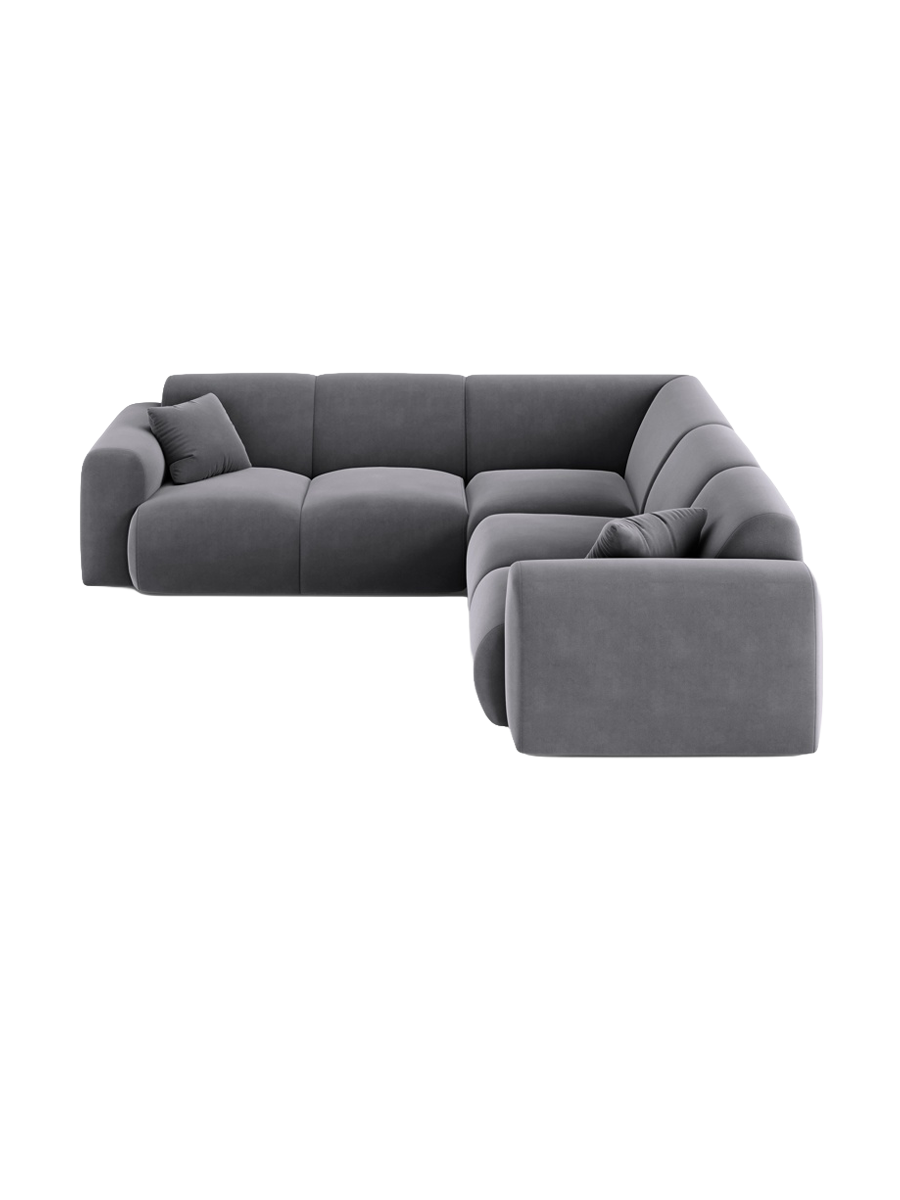 
5-Sitzer Design Ecksofa „Nolio“ - Samt Dunkelgrau