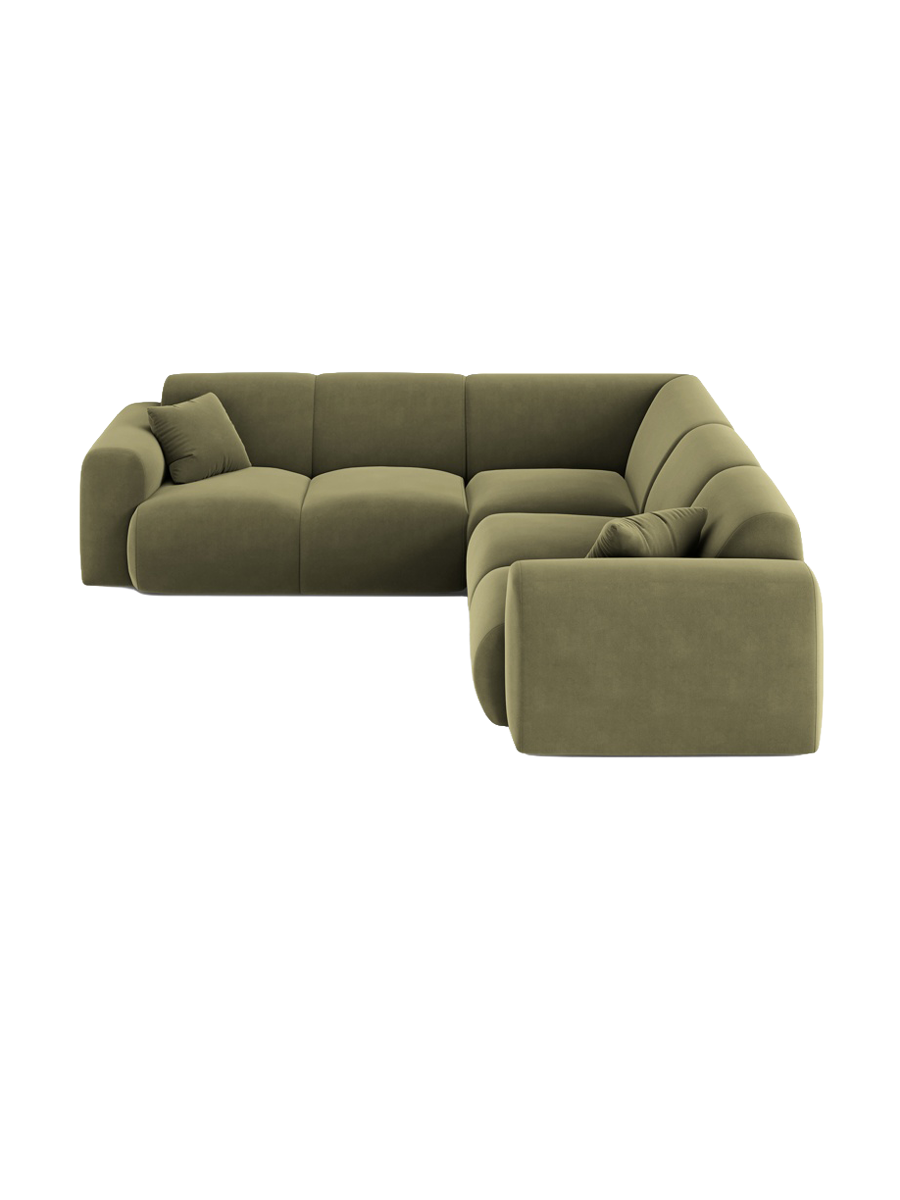 
5-Sitzer Design Ecksofa „Nolio“ - Samt Hellgrün
