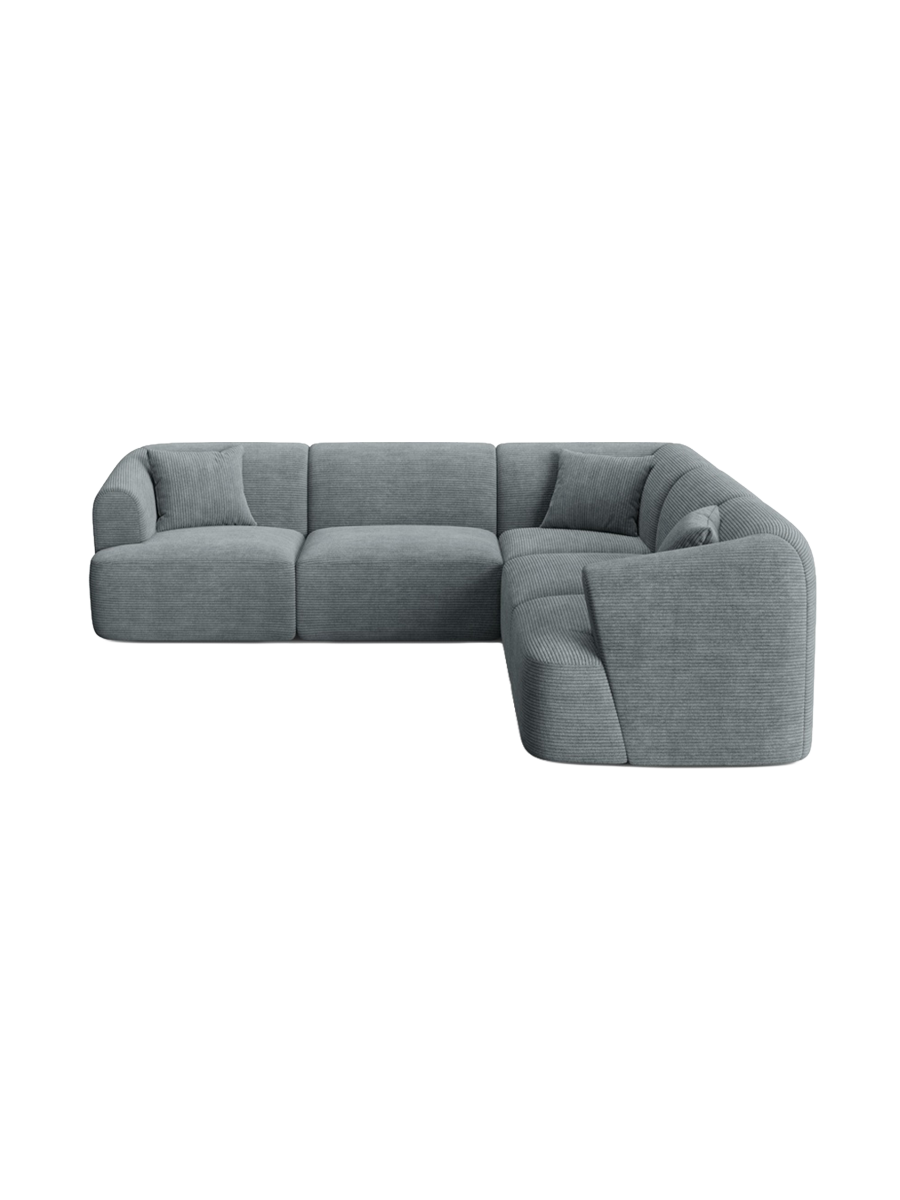 
6-Seater Designer Corner Sofa "Campi" - Cord Dark Grey