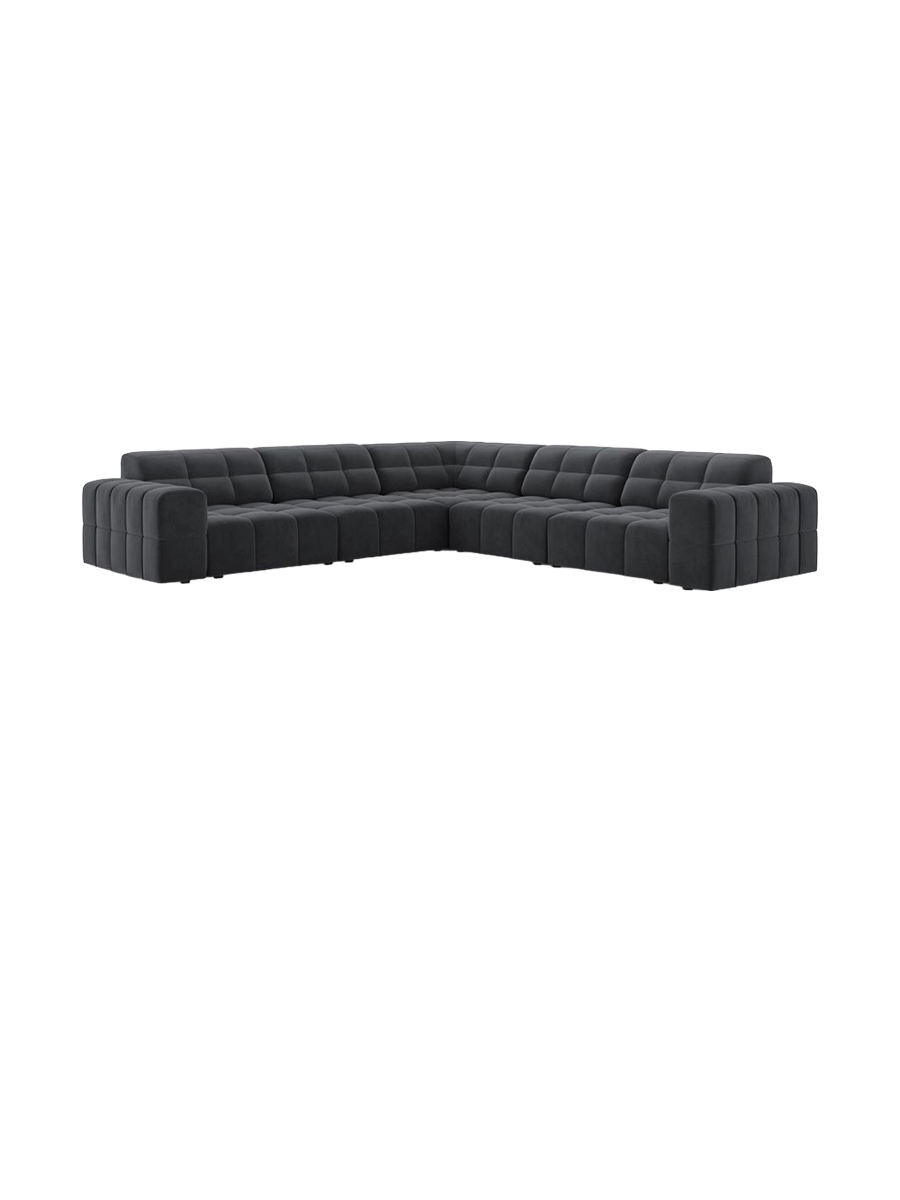 
4-Seater Designer Corner Sofa "Chicago" - Velvet Grey