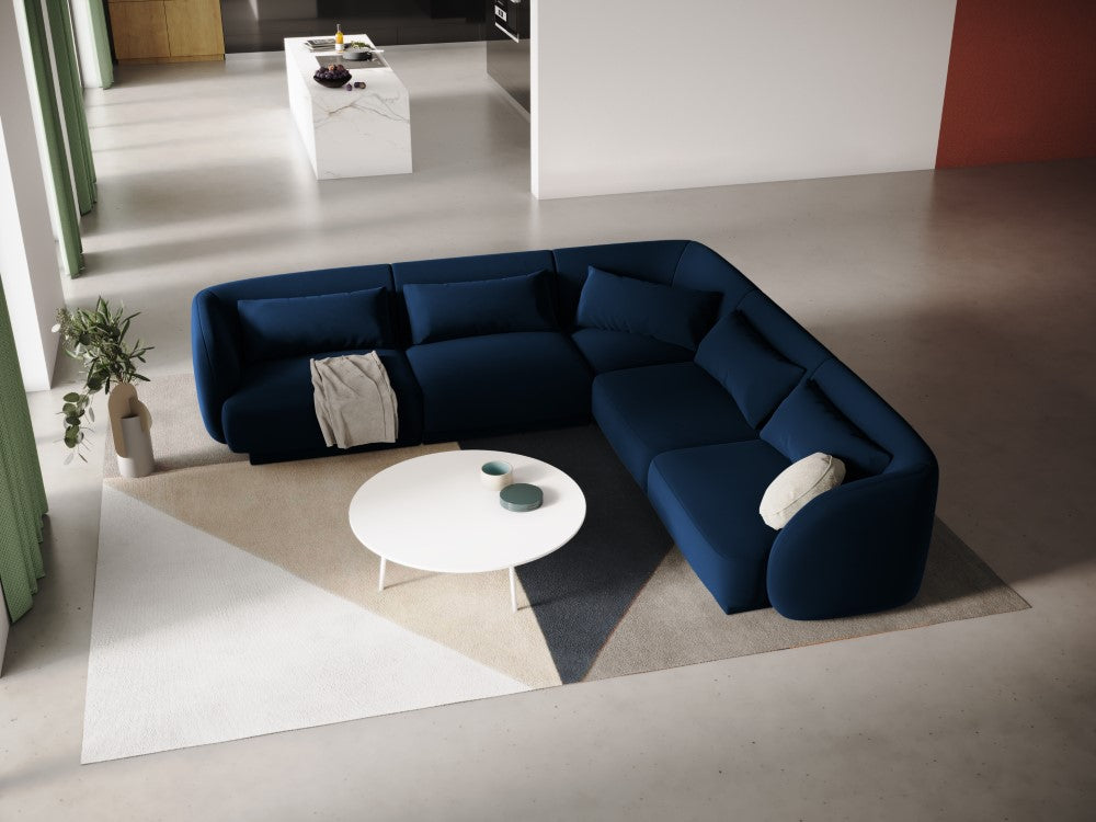 
5-Seater Designer Corner Sofa "Tulum" - Velvet Royal Blue