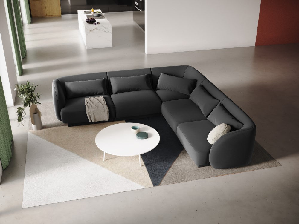 
5-Seater Designer Corner Sofa "Tulum" - Velvet Grey