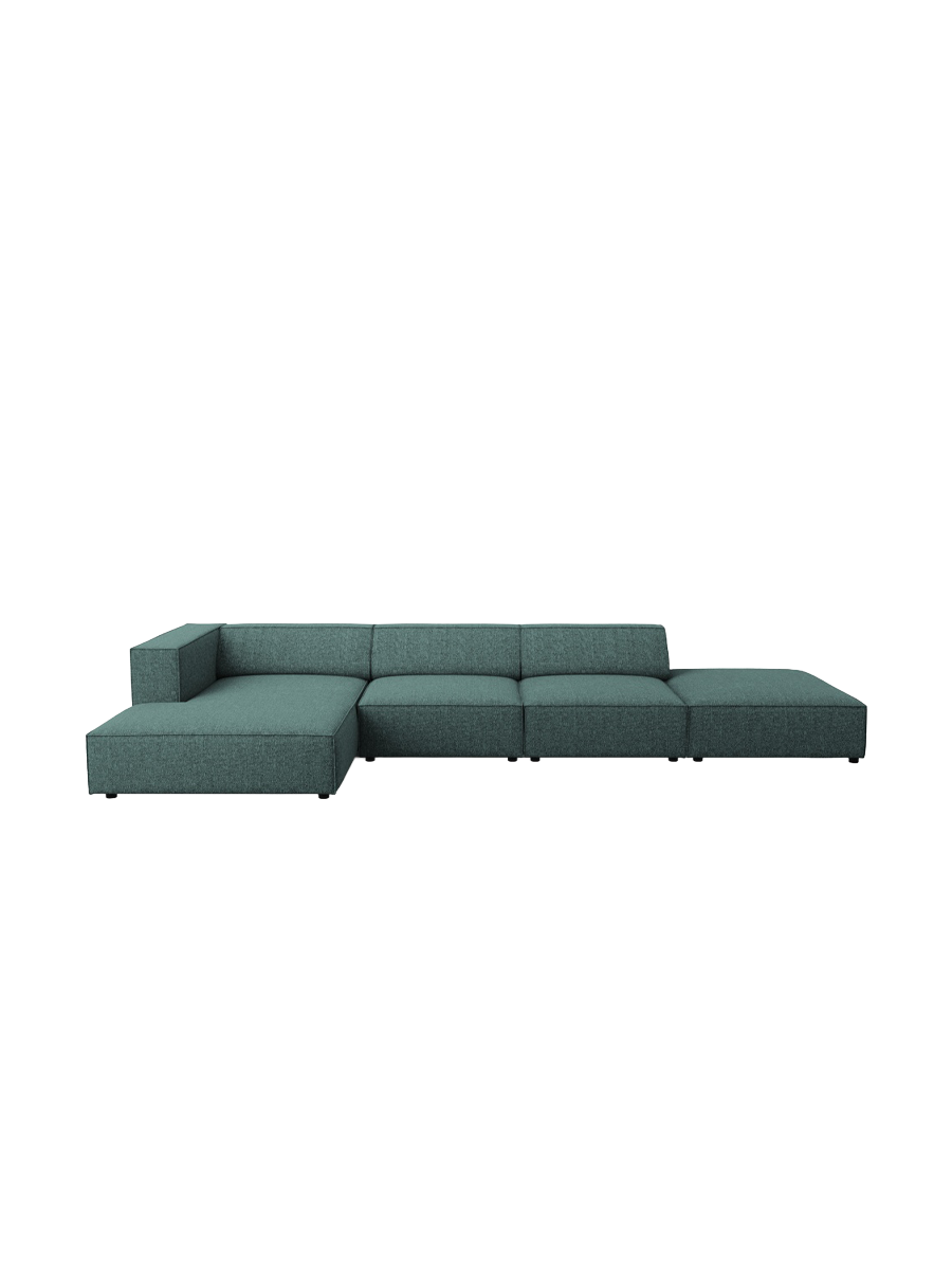 
5-Seater Designer Corner Sofa "Arendal" - Petrol Chenille / Left corner section