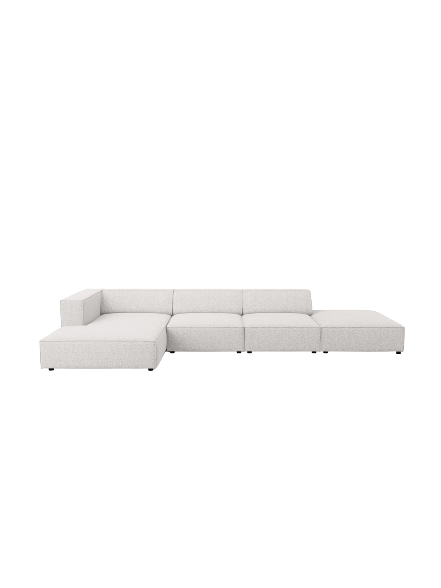 
5-Seater Designer Corner Sofa "Arendal" - Chenille Light Grey / Left corner section