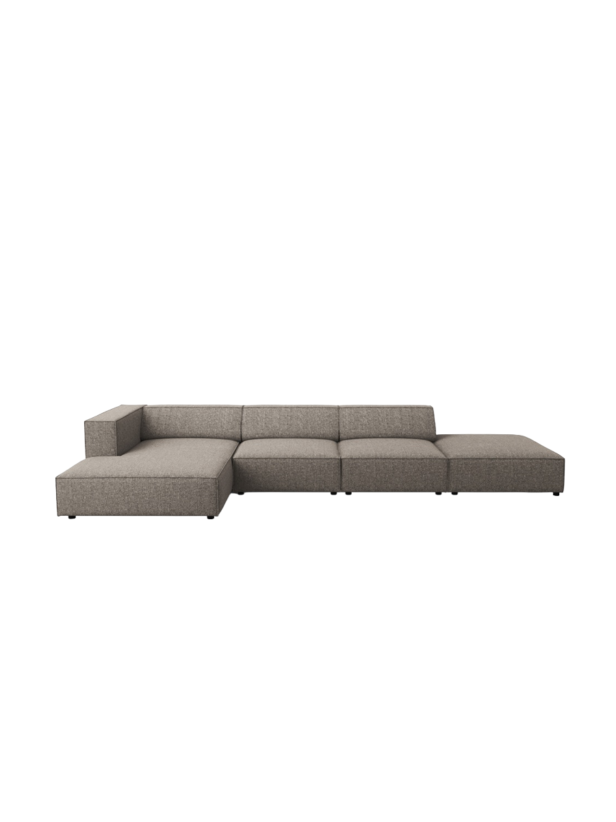 
5-Seater Designer Corner Sofa "Arendal" - Chenille Grey / Left corner section