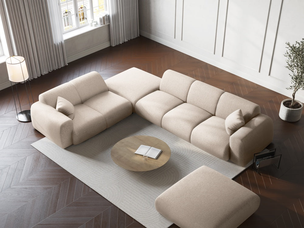 
5-Sitzer Design Ecksofa „Nolio II“ - Chenille Light Beige / Eckteil links