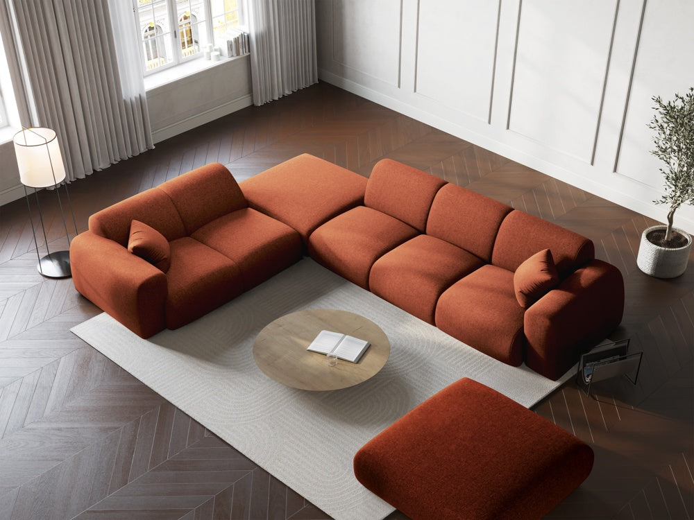 
5-Sitzer Design Ecksofa „Nolio II“ - Chenille Terracotta / Eckteil links