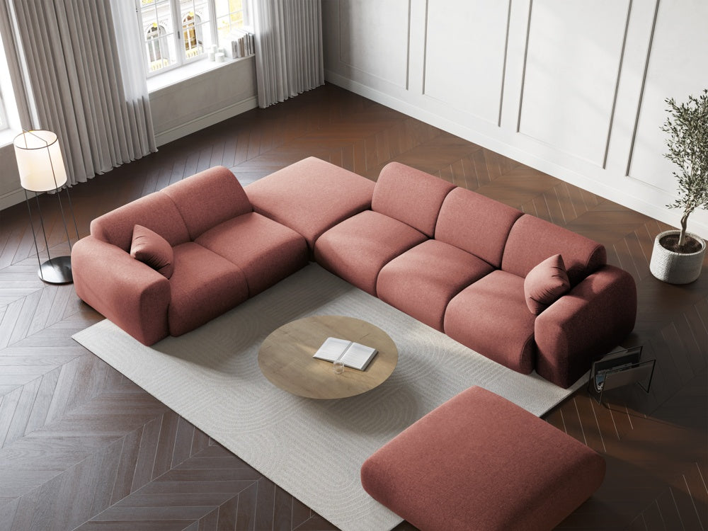 
5-Sitzer Design Ecksofa „Nolio II“ - Chenille Rosa / Eckteil links
