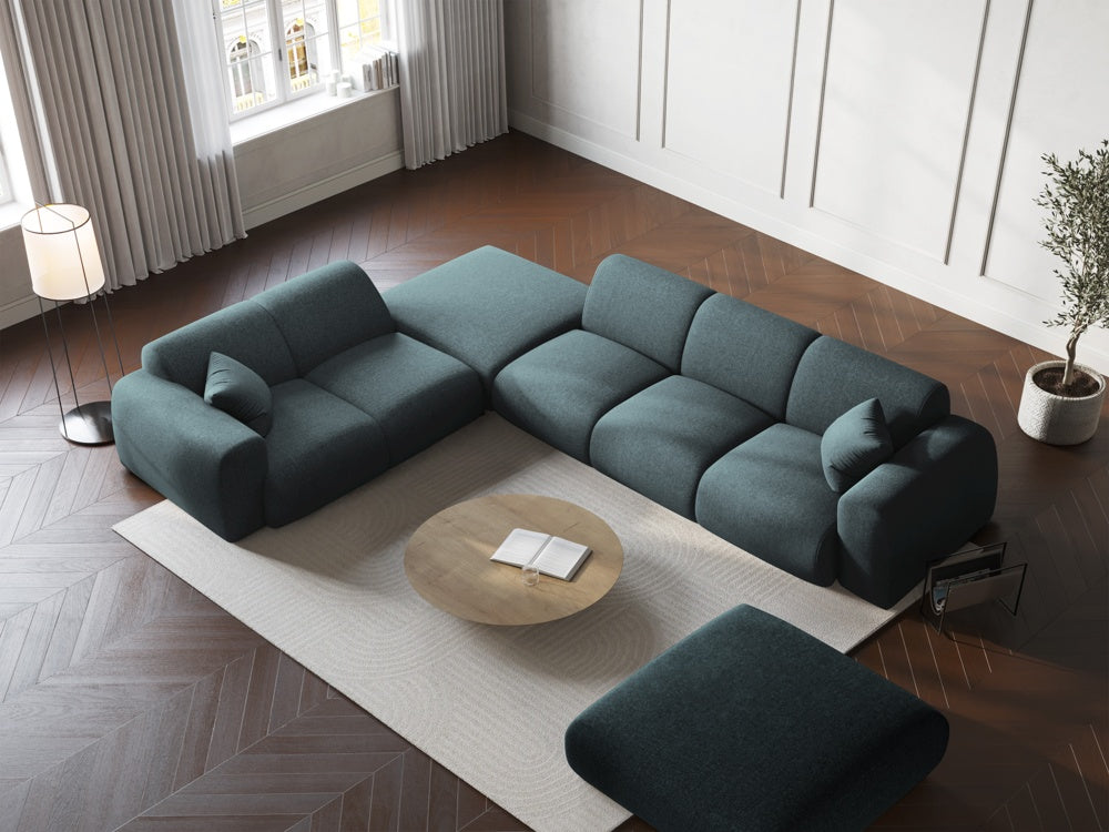
5-Sitzer Design Ecksofa „Nolio II“ - Chenille Petrol / Eckteil links