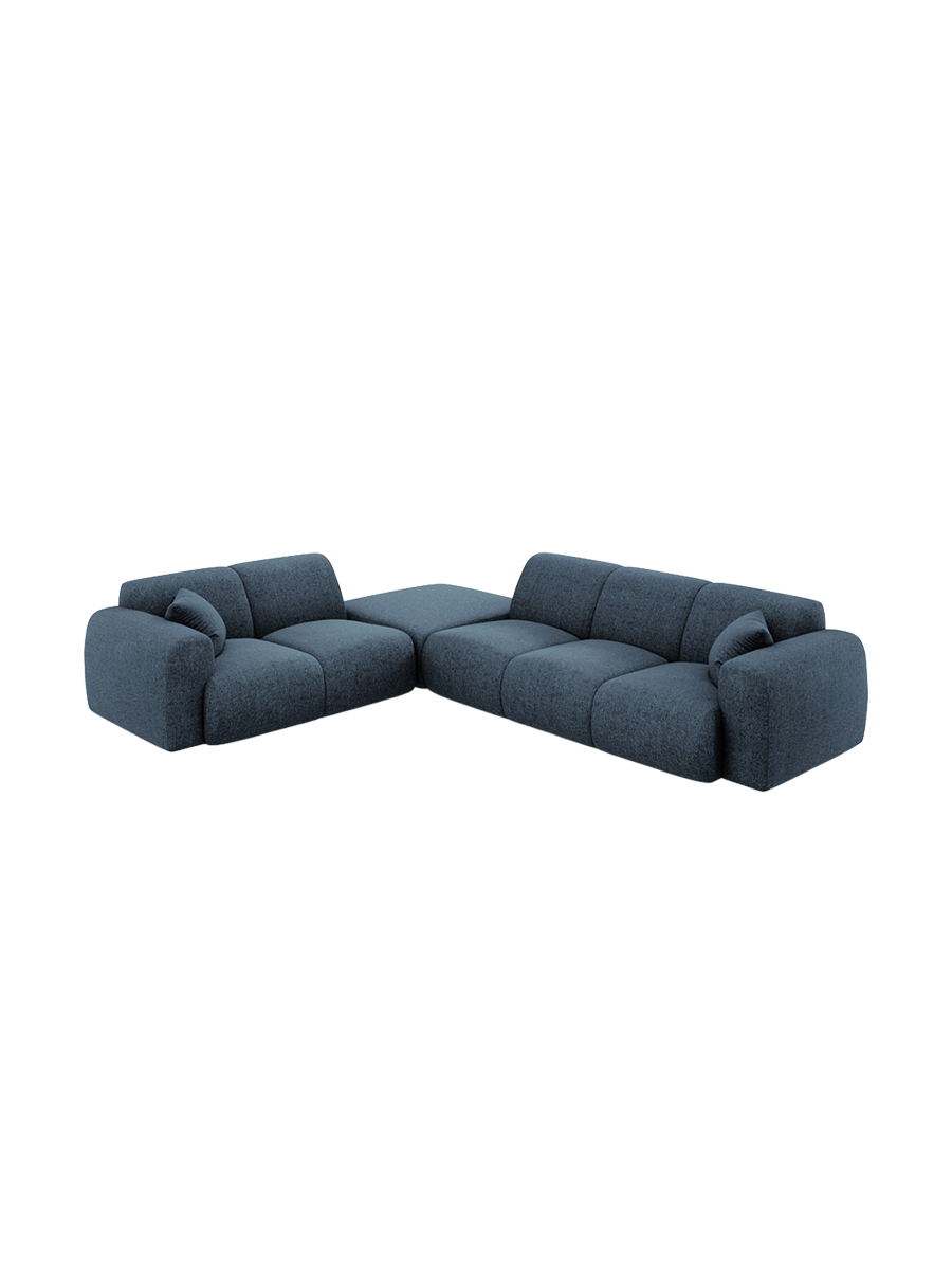 
5-Sitzer Design Ecksofa „Nolio II“ - Chenille Königsblau / Eckteil links