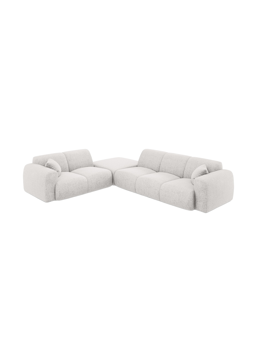 
5-Sitzer Design Ecksofa „Nolio II“ - Chenille Hellgrau / Eckteil links