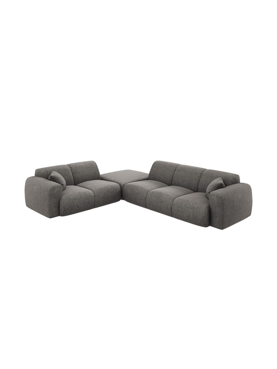 
5-Sitzer Design Ecksofa „Nolio II“ - Chenille Grau / Eckteil links