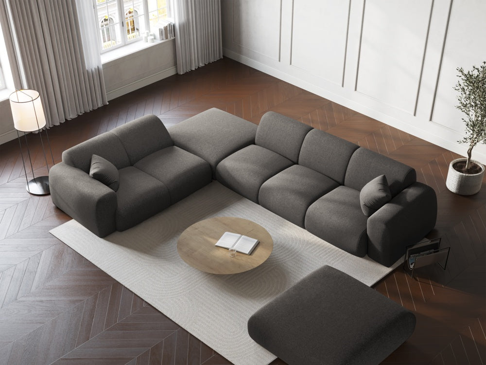 
5-Sitzer Design Ecksofa „Nolio II“ - Chenille Grau / Eckteil links