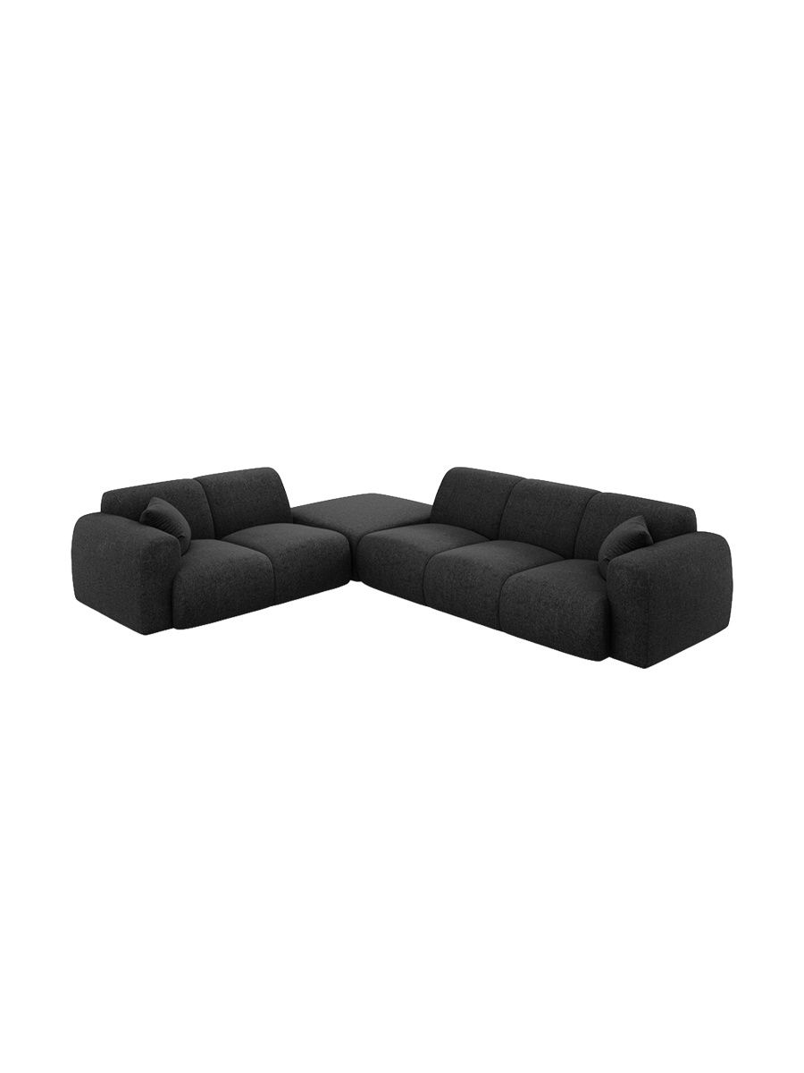 
5-Sitzer Design Ecksofa „Nolio II“ - Chenille Schwarz / Eckteil links
