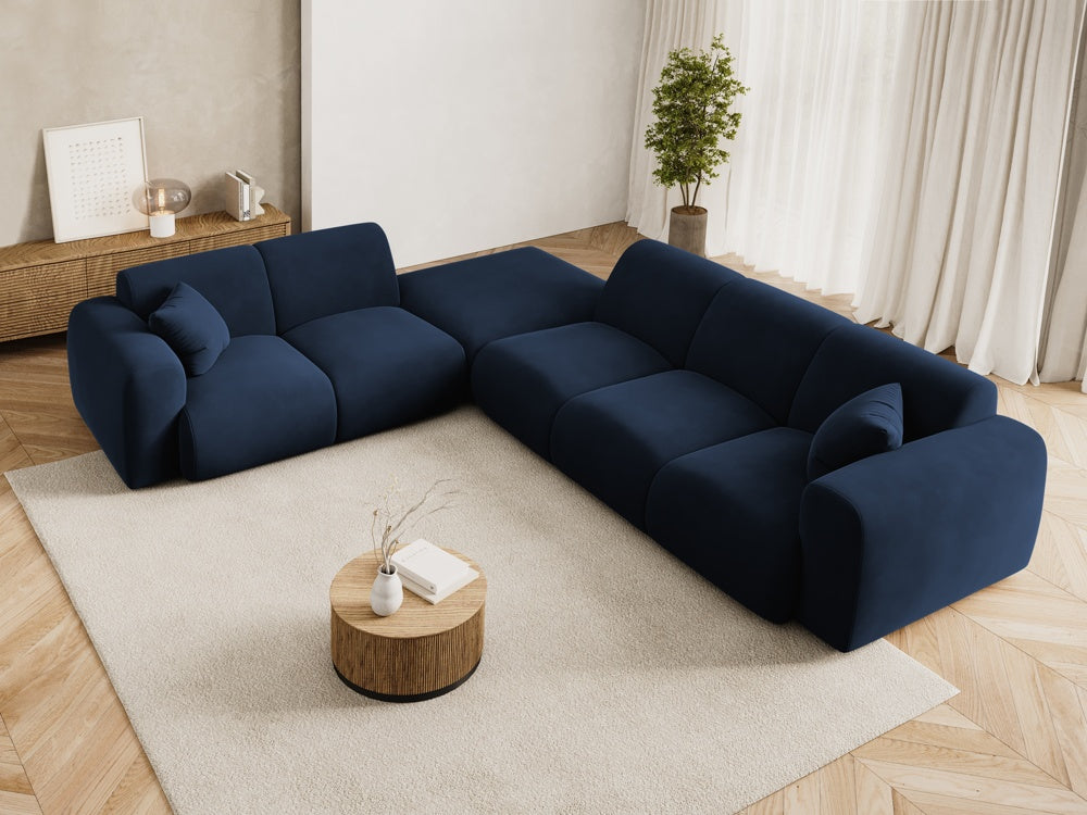 
5-Sitzer Design Ecksofa „Nolio II“ - Samt Königsblau / Eckteil links