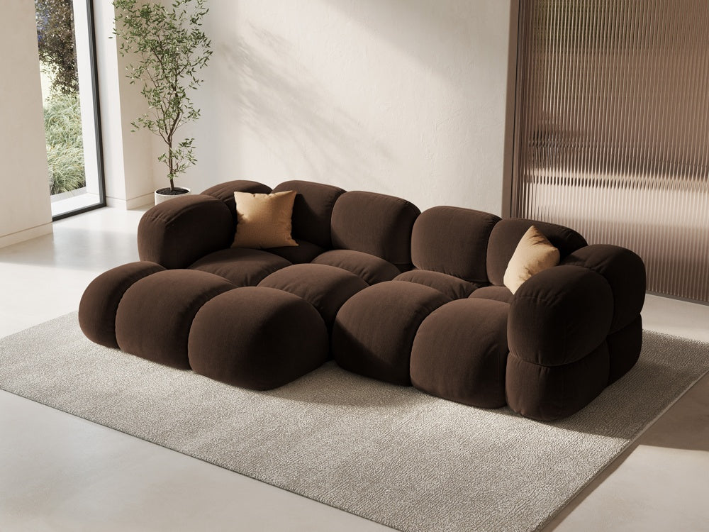 
3-Seater Designer Corner Sofa "Loretto" - Velvet Chocolate / Left corner section