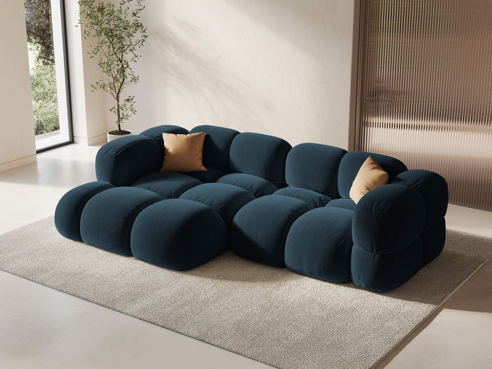 
3-Seater Designer Corner Sofa "Loretto" - Dark petrol velvet / Left corner section